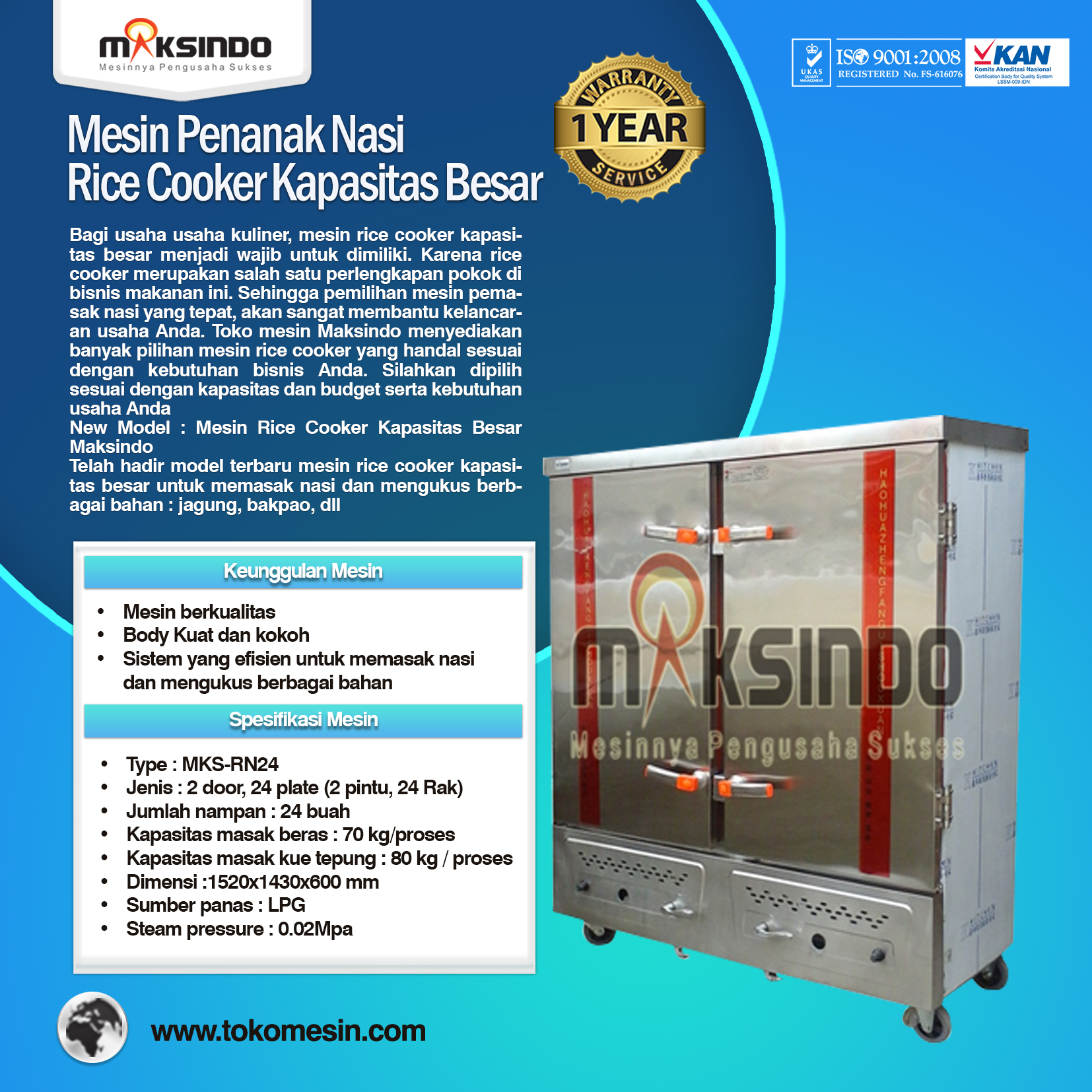 Jual Mesin Rice Cooker Kapasitas Besar di Surabaya - Toko 